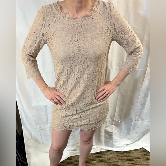 Joie Lace Mini Dress in Light Pink - Picture 3 of 15